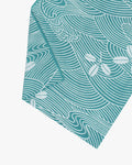 Tenugui, Chusen-Zome, Teal Leaves and Waves