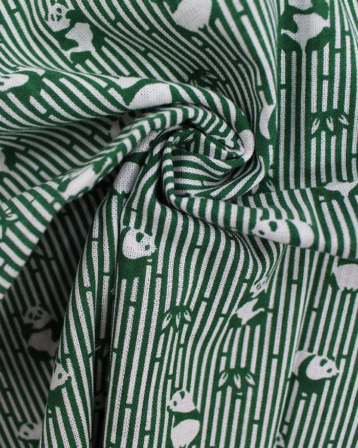 Tenugui, Classic, Komon, Green Bamboo and Panda