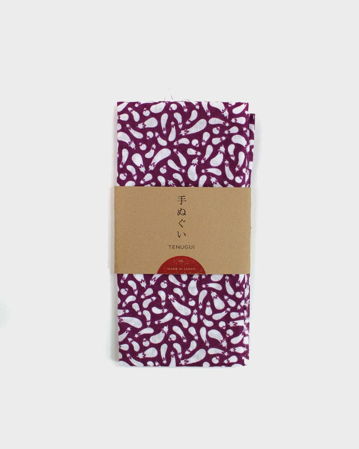 Tenugui, Classic, Komon, Nasubi (Eggplant)