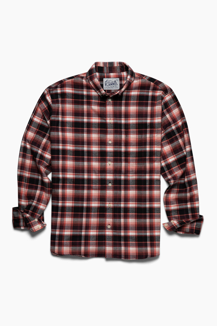 The Saint James Flannel Shirt - Crimson Plaid