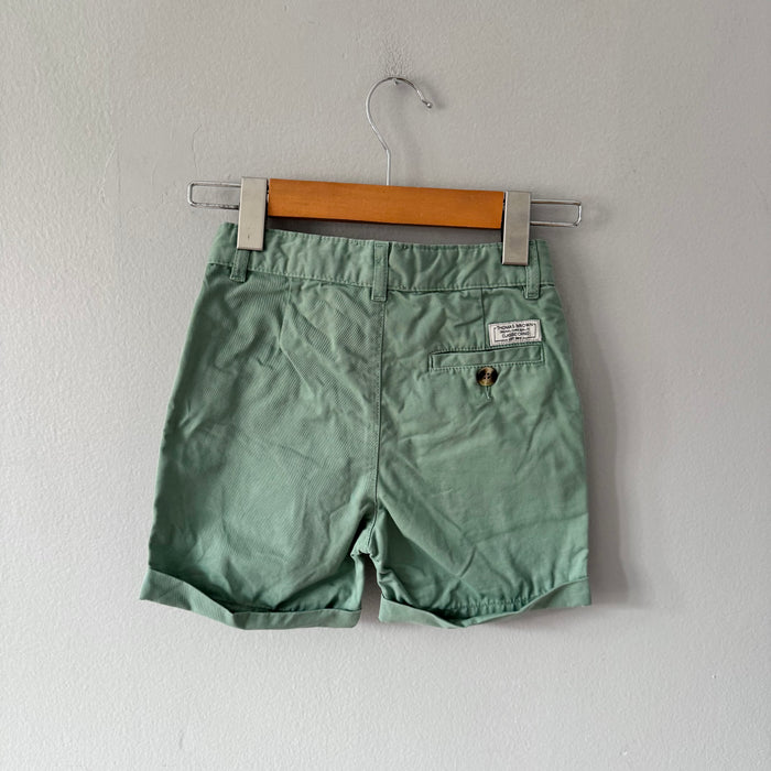 Thomas Brown / Green chino shorts / 4Y