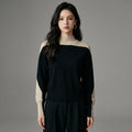 Pull maille col rond Tie-Dye noir femme - Koreanxwear - Taille S