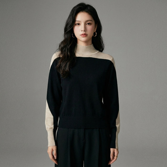 Pull maille col rond Tie-Dye noir femme - Koreanxwear - Taille S