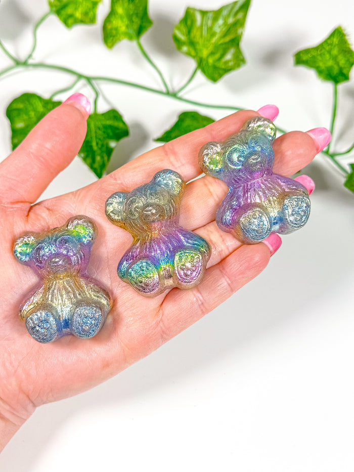 Titanium Rainbow Aura Bismuth Teddy Bear