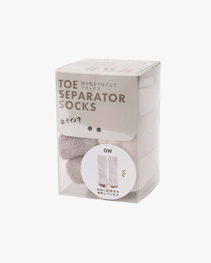 Toe Separator Socks, Bonnui, Off-white