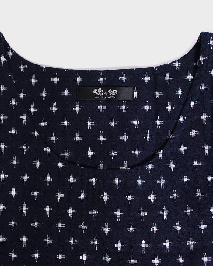 ToK Japanese Apron, Button Up Side, Indigo with White Jyuji
