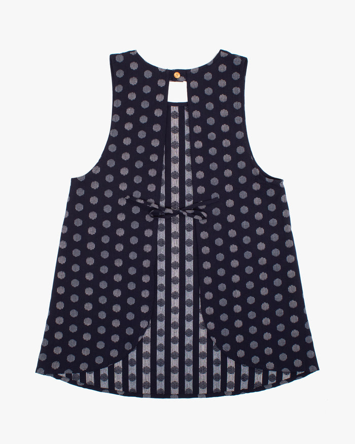 ToK Japanese Apron, Indigo Pockets, Indigo with Large White Dots