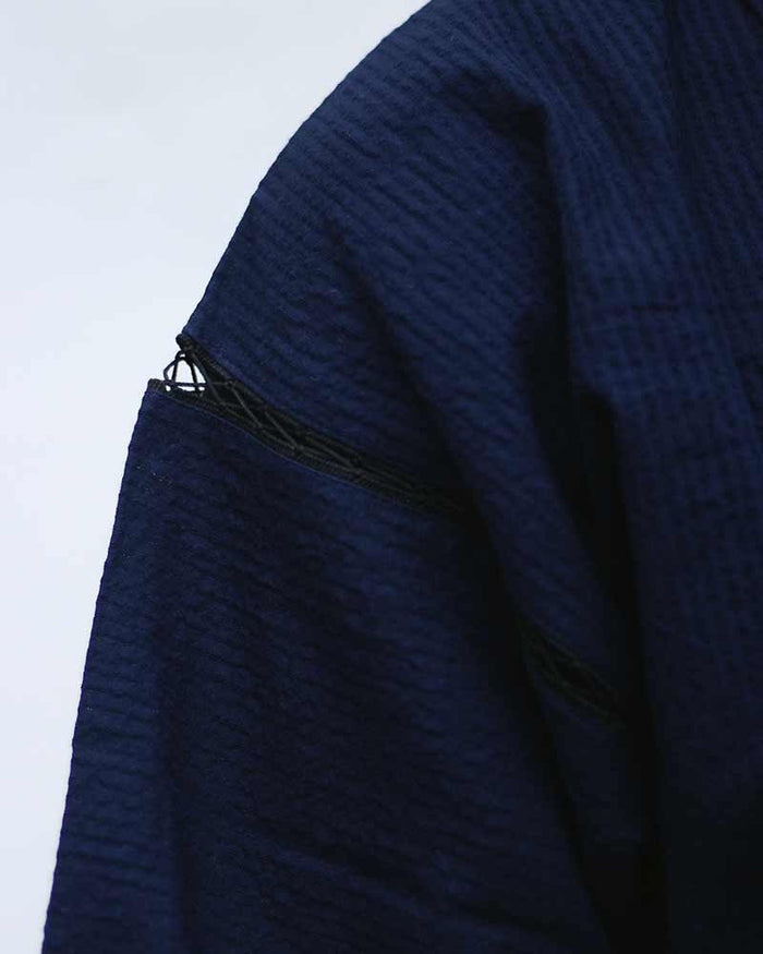 ToK Jinbei Set, Chijimi Weave, Dark Indigo