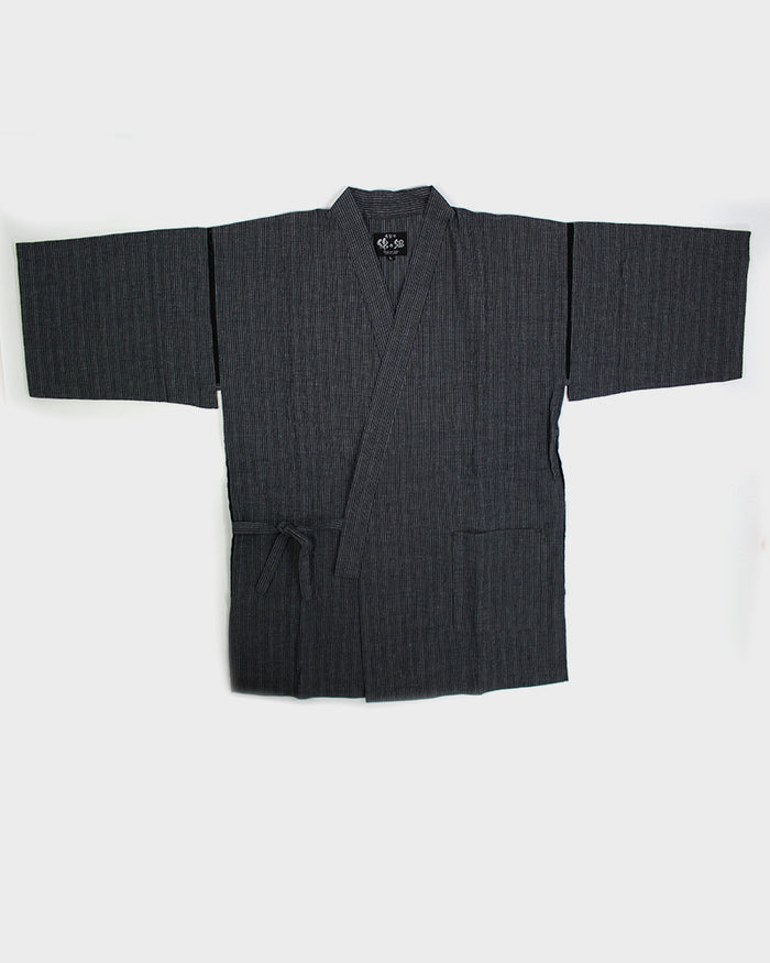 ToK Jinbei Set, Chijimi Weave, Grey Shima
