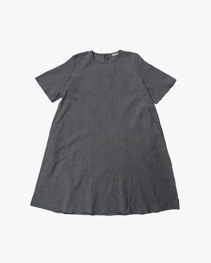 ToK Long Dress, Oversized, Black Gingham