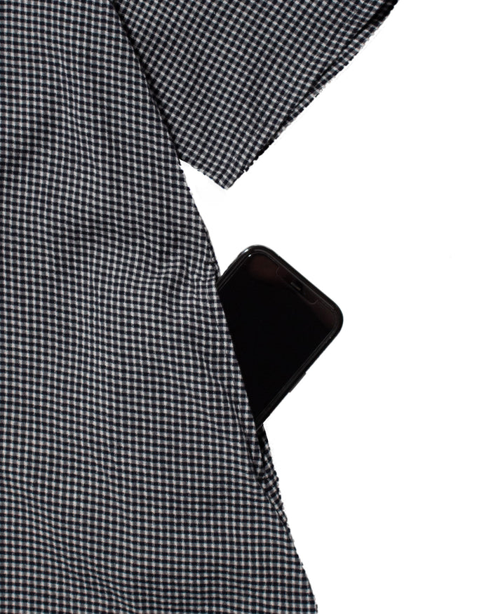 ToK Long Dress, Oversized, Black Gingham