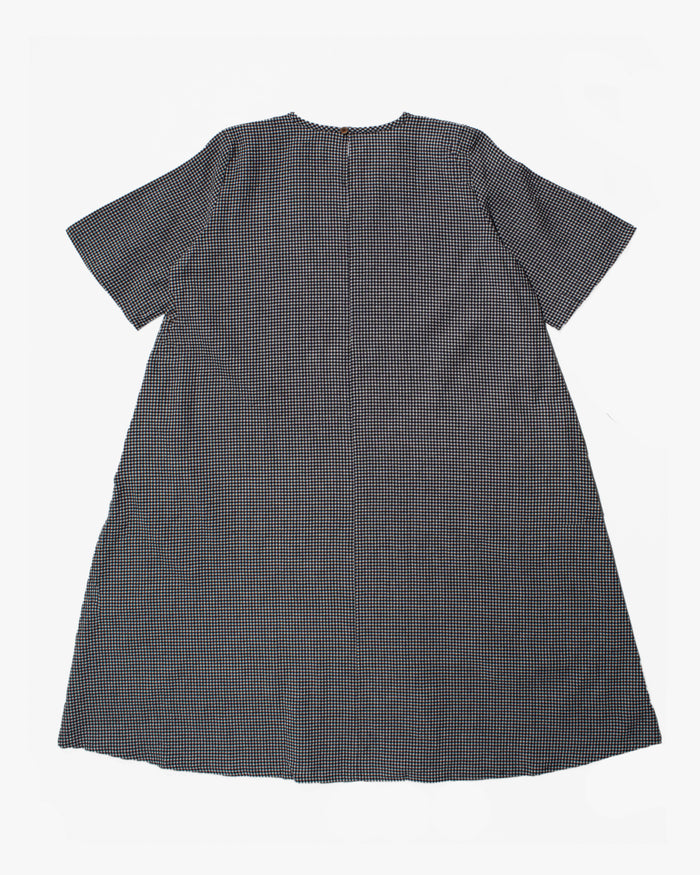 ToK Long Dress, Oversized, Black Gingham