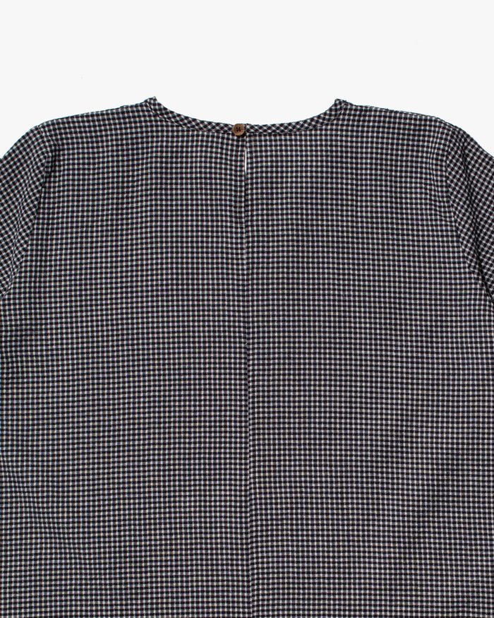 ToK Long Dress, Oversized, Black Gingham