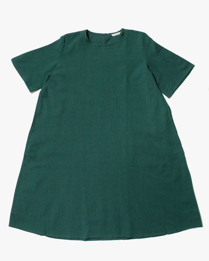 ToK Long Dress, Oversized, Teal with Indigo Shima