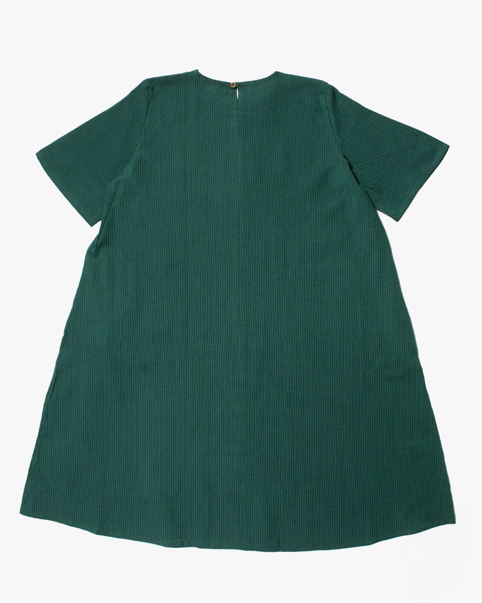 ToK Long Dress, Oversized, Teal with Indigo Shima