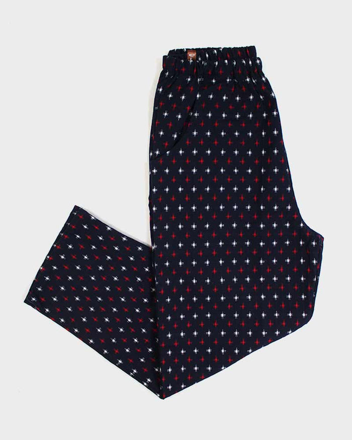 ToK Pants, Kasuri Indigo with Red and White Jyuji