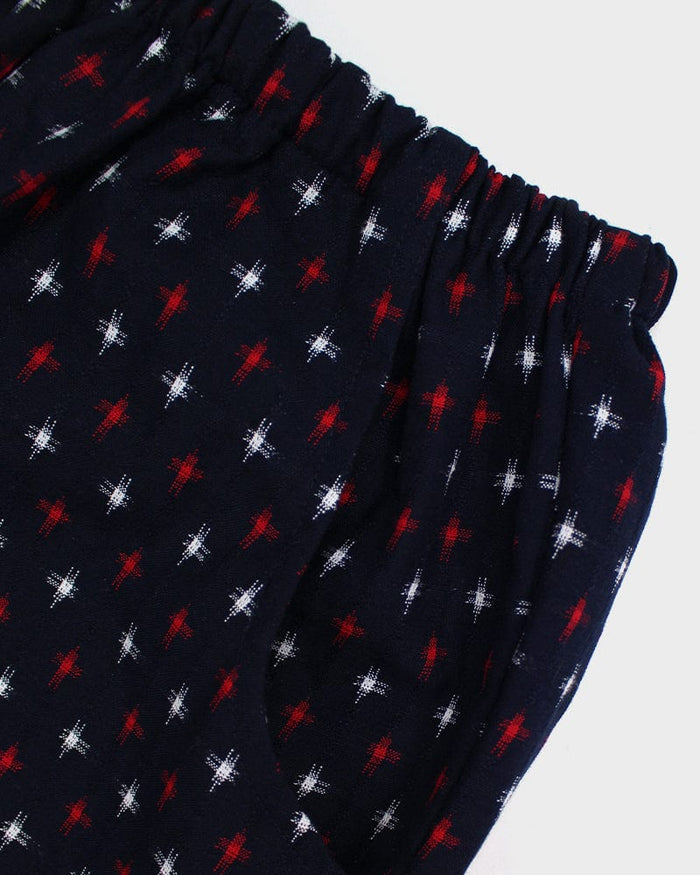 ToK Pants, Kasuri Indigo with Red and White Jyuji