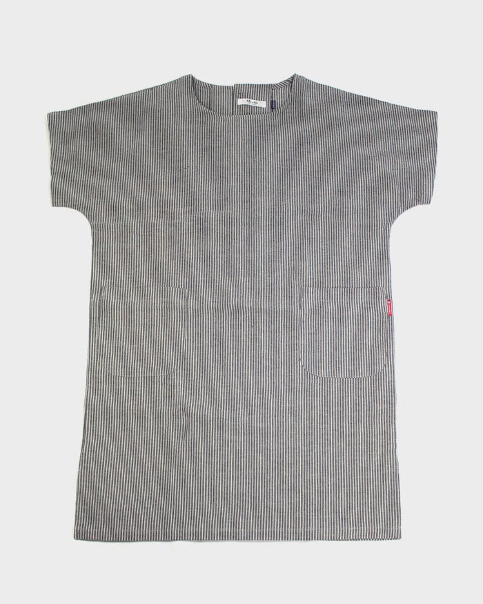 ToK Pocket Dress, Oversized, Grey Shima
