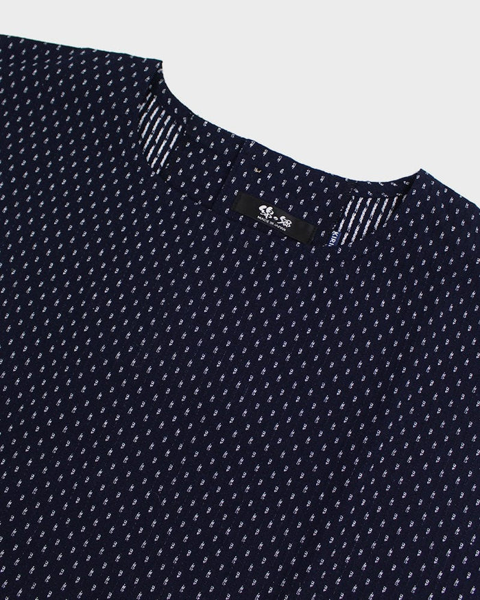 ToK Pocket Dress, Oversized, Indigo with White Dashes
