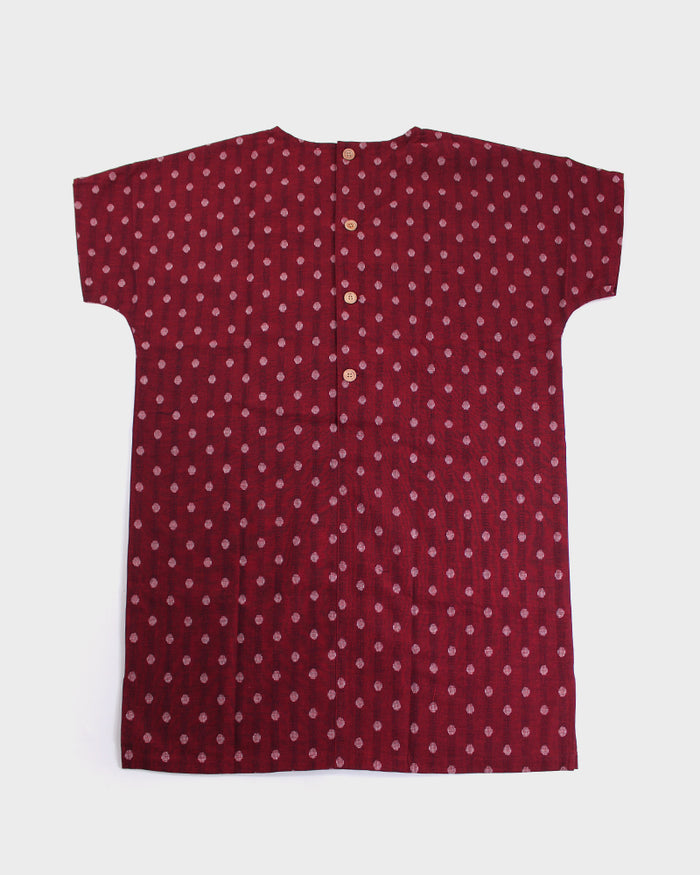 ToK Pocket Dress, Oversized, Red with Polka Dots