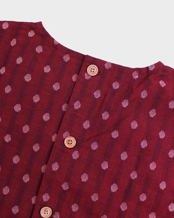 ToK Pocket Dress, Oversized, Red with Polka Dots