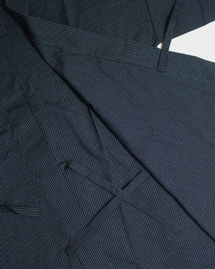 ToK Samue Set, Men's, Indigo with Thin Tsumugi Shima