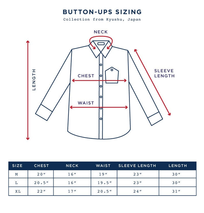 ToK Shirt, Long Sleeve Button-Up, Chijimi, Indigo with Small Grid