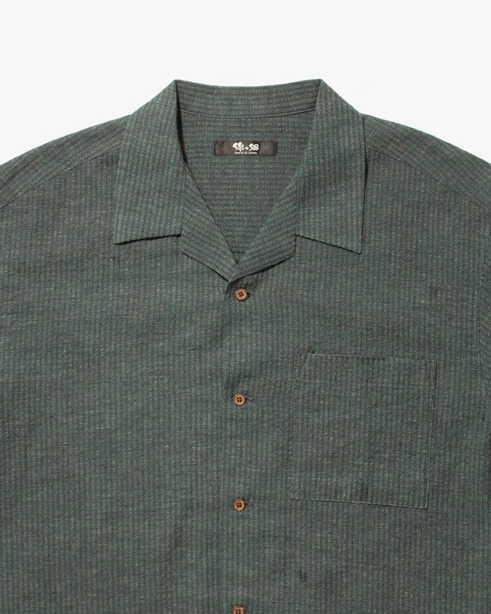 ToK Shirt, Short Sleeve Button-Up, Open Collar, Seagreen