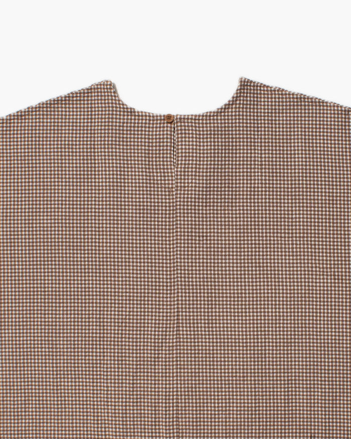 ToK Tunic, Oversized, Brown Gingham