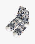 Tourtiwi, Crew Socks, Embossed Retro Oil Painting Style Floral