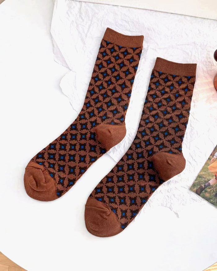 Tourtiwi, Retro Contrast, Crew Socks
