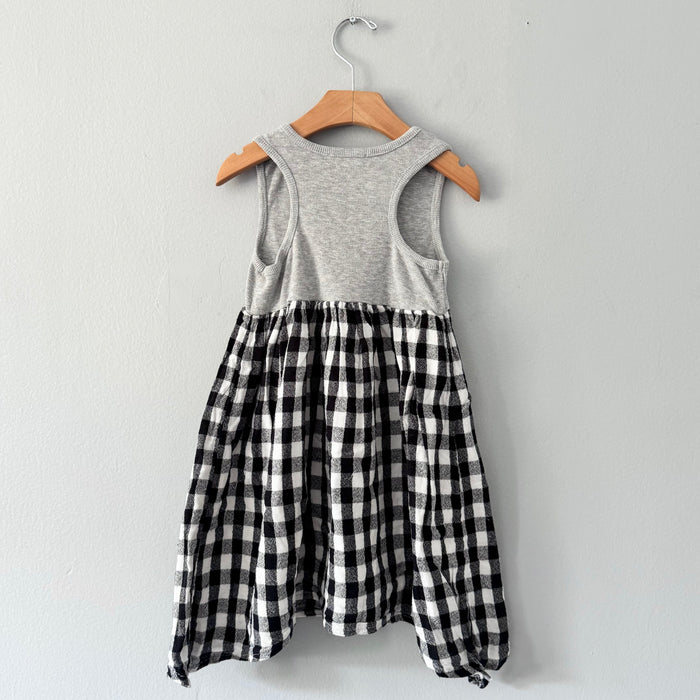 Tucker + tate / Light grey x plaid tank dress / 4Y
