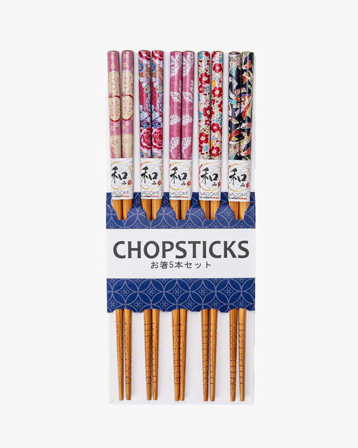 Urban Tokyo, 5 Piece Chopsticks Set, Floral Pattern
