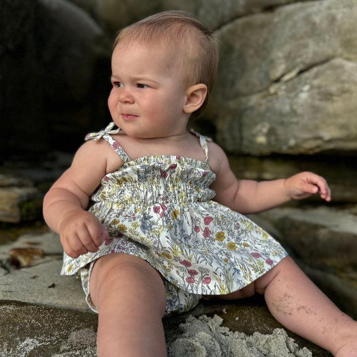 Vignette - Smocked Tank & Bloomer Set - Meadow-Sets-0-3M-Posh Baby