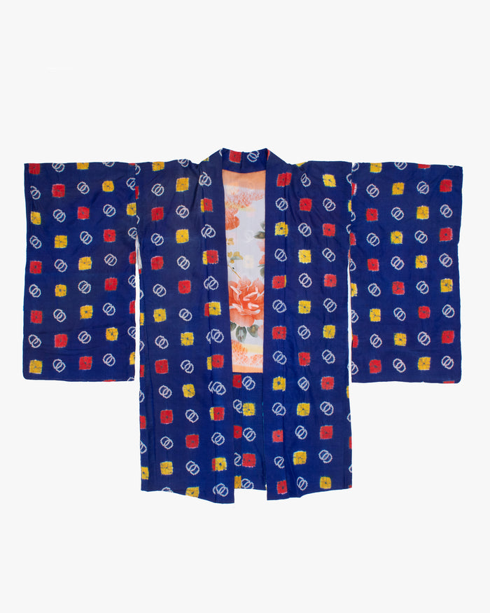 Vintage Haori Jacket, Geometric Multicolor