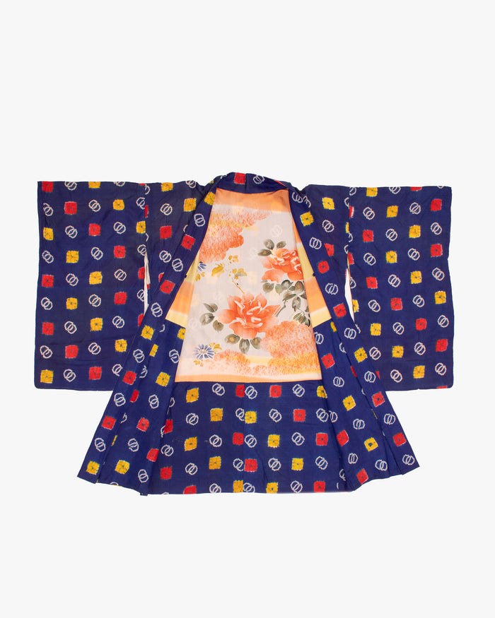 Vintage Haori Jacket, Geometric Multicolor