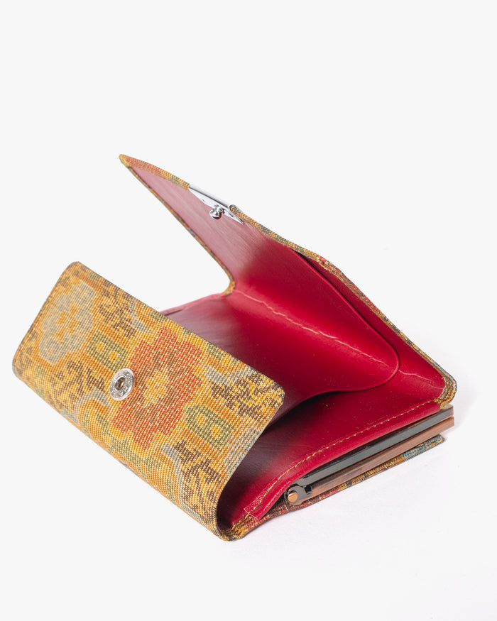 Vintage Purse, Clutch, Gold with Multicolored Flowers