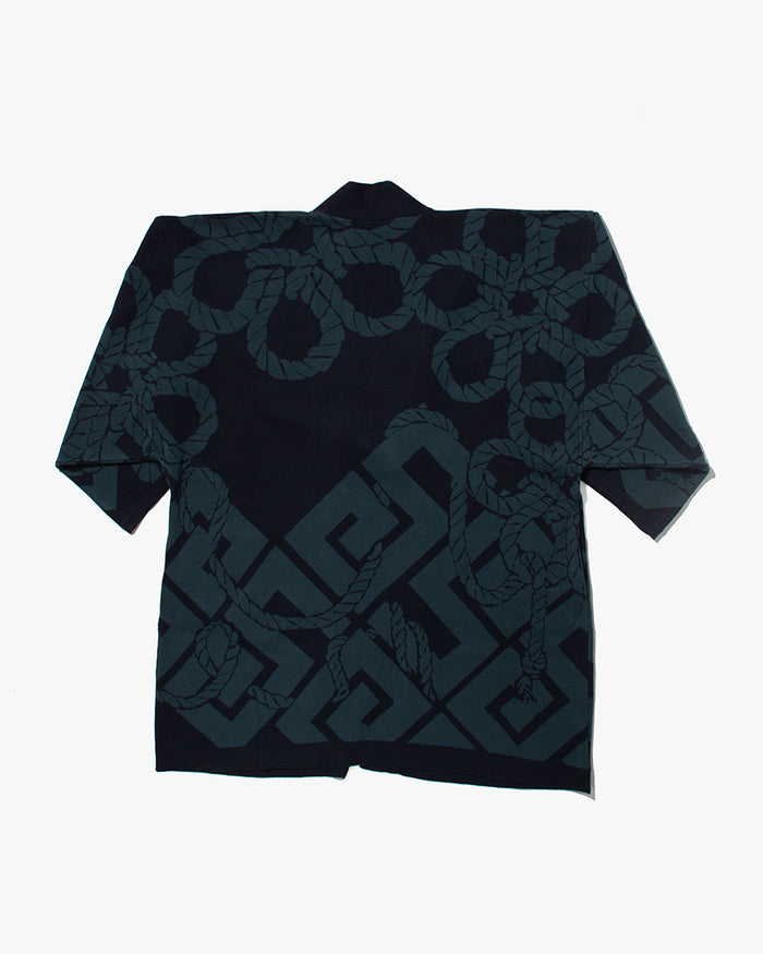 Wa-Modern, Cardigan Robe, Indigo with Teal Nawa