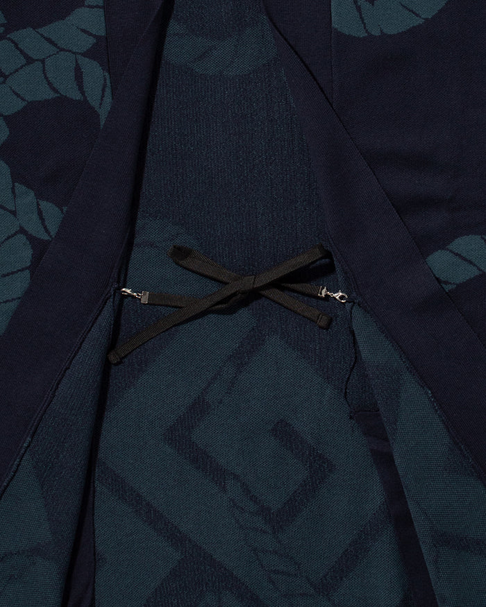 Wa-Modern, Cardigan Robe, Indigo with Teal Nawa