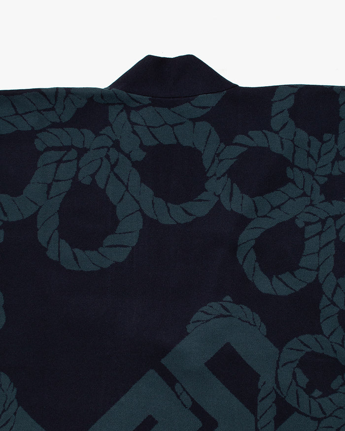 Wa-Modern, Cardigan Robe, Indigo with Teal Nawa