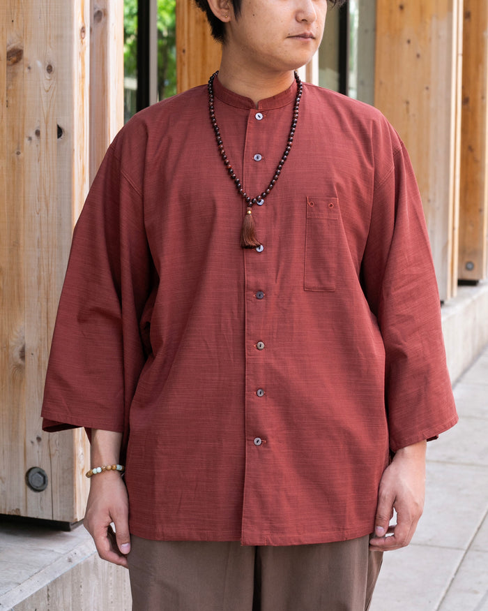 Wa-Modern, Long Sleeve Button Up Tunic, Embroidered