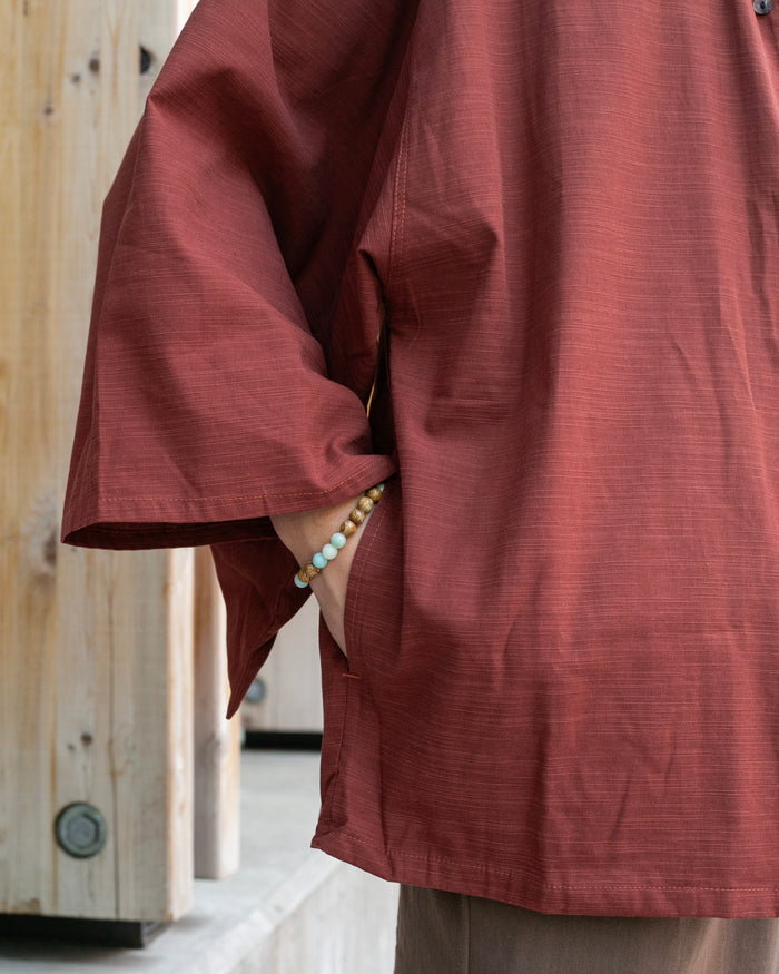 Wa-Modern, Long Sleeve Button Up Tunic, Embroidered