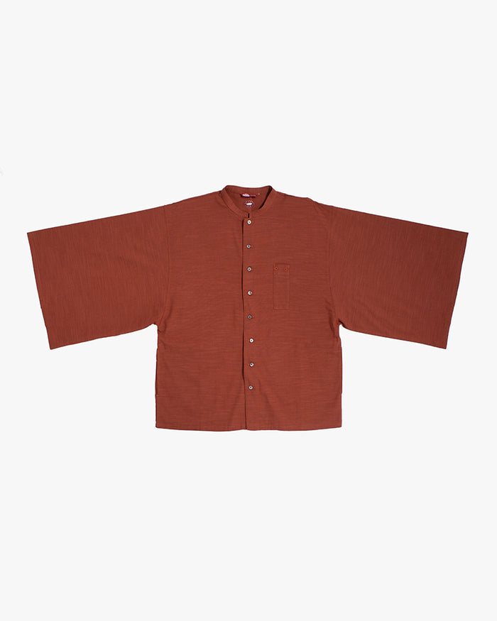 Wa-Modern, Long Sleeve Button Up Tunic, Embroidered