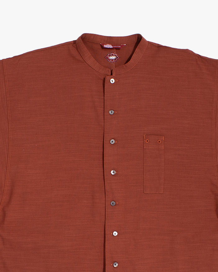 Wa-Modern, Long Sleeve Button Up Tunic, Embroidered