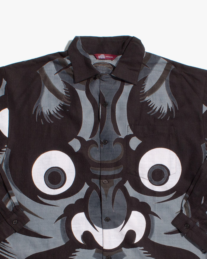 Wa-Modern Shirt, Long Sleeve Button-Up, BK Daruma