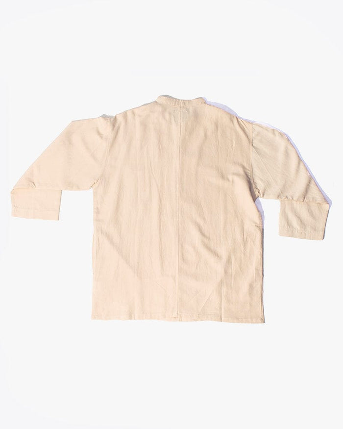 Wa-Modern Shirt, Long Sleeve Button-Up, Mandarin Collar, Cream