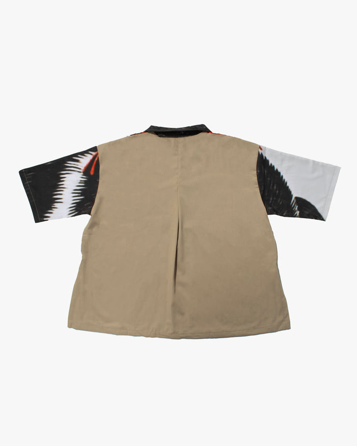Wa-Modern Short Sleeve Button Up Shirt, Be Neko