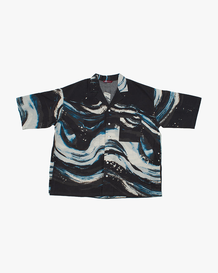 Wa-Modern, Short Sleeve Ripstop Button Up Shirt, Kon