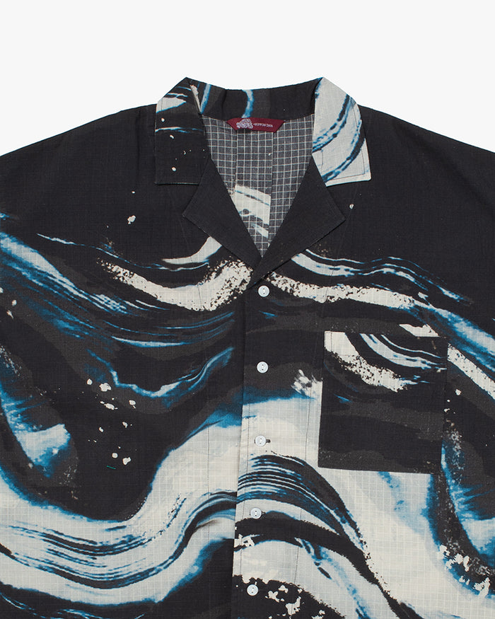 Wa-Modern, Short Sleeve Ripstop Button Up Shirt, Kon