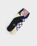 Charcoal tabi socks with whale pattern by Kiriko Made